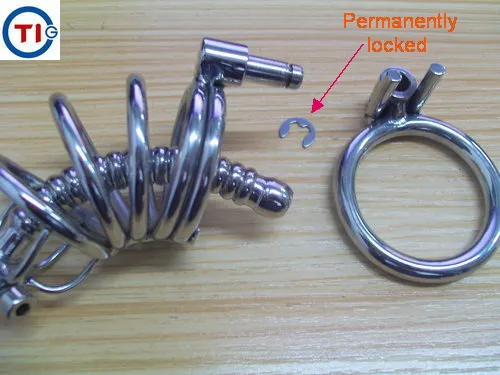 Speeltjes voor Man BDSM SM DIY kuisheidsapparaten permanent vergrendeld voorkomen masturbatie onthouding penis kooi