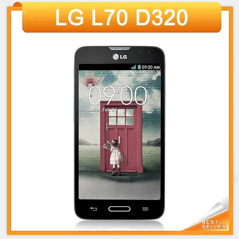11.11 쇼핑 축제 기존 잠금 해제 LG 전자 L70 D320 듀얼 코어 4.5 인치 스마트 폰 4 기가 바이트 5MP 카메라 GPS 와이파이 LG 안드로이드 전화