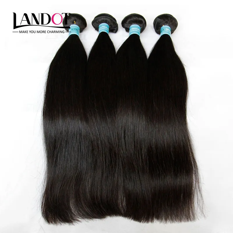 4 Teile/los 8-30 Zoll Indisches Reines Haar Gerade Grade 7A Unverarbeitete Indische Remy Menschenhaar-webart Bundles Natürliche Farbe Extensions Doppel Schuss