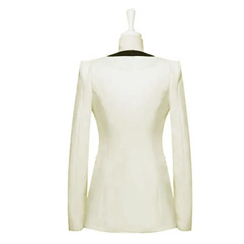Zanzea 2015 New Fashion Blazer Suit Estate Autunno Donna OL Slim Fit Scollo a V One Button Patchwork Blazer Femininas S-XL FG1511