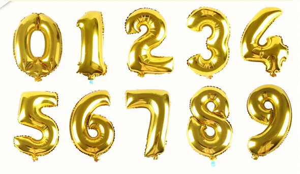 16 inç Sevimli Gümüş / Altın Alfabe A-Z Folyo Harfler Numarası 0-9 Balonlar Yeni Yıl Doğum Günü Partisi Düğün Dekorasyon Aşk Ballon