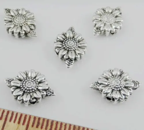 Kostenloses Schiff, 200 Stück, tibetische Silber-Blumen-Abstandsperlen für Schmuckherstellung, 13 x 9 mm