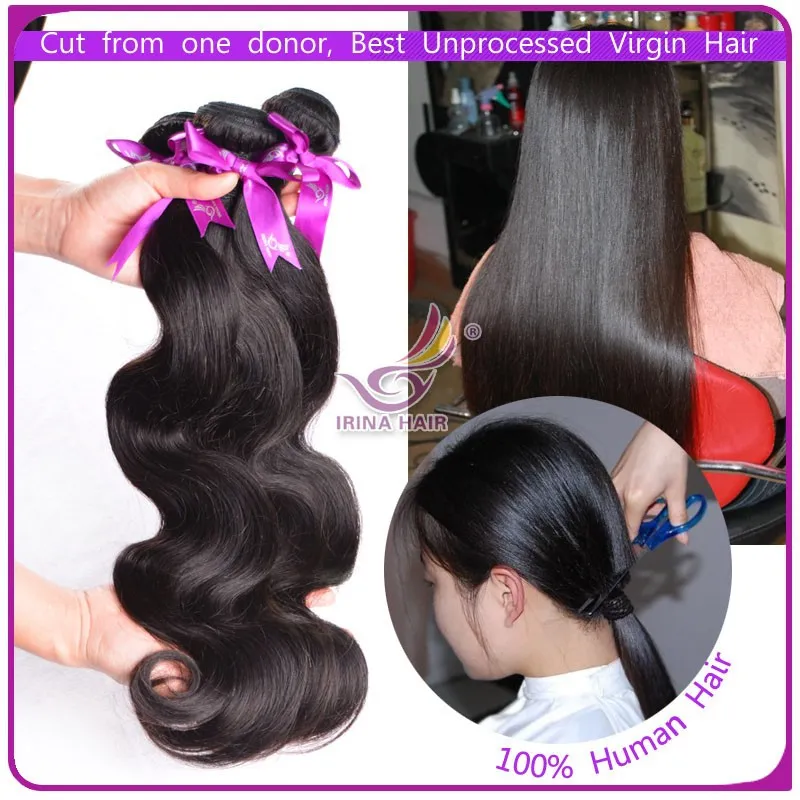 3 stks Body Wave Inslag Haar met 1 Top Kantsluiting Peruviaanse Onverwerkte Nice Weave Bundels ** Silk Base Toupe Free / Middle / 3 Deel