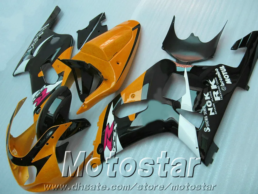 SUZUKI GSX-R600 용 ABS 오토바이 페어링 GSX-R750 2001-2003 K1 오렌지색 검정색 페어링 키트 GSXR600 / 750 01 02 03 SK7