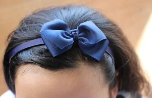 Fashion teethed plastic headband with boutique Hair bow headwear children hair accessories 