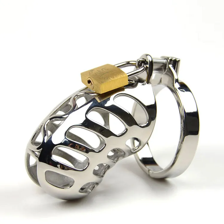 New Small Device Metal Spikes Stainless Steel Cock Cage Belt Cock Ring BDSM Toys Bondage Sex Products For Men3926047