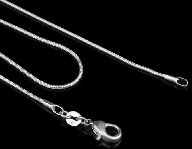 Commercio all'ingrosso - SPEDIZIONE GRATUITA! 925 sterling silver 1mm catena serpente 16