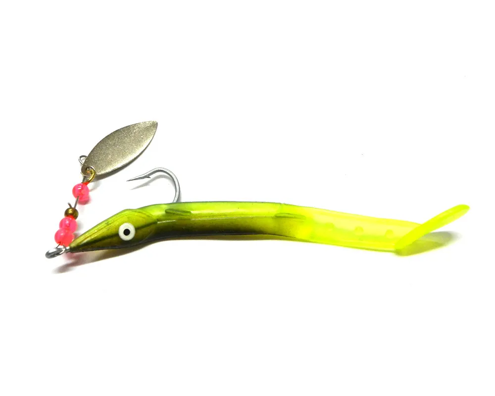 Özel Teklif Satış Trulinoya Fly Balıkçılık Yumuşak Plastik Solucanlar Lures Zoom Bait 6.2g Tek Kanca ile Trolling Lazer Kaşık Balıkçılık