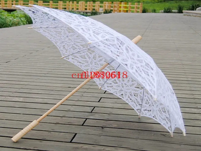 10 pièceslivraison gratuite 38 pouces mode élégant parapluie de mariée à long manche Non automatique dentelle Parasol pour mariage 11 couleurs