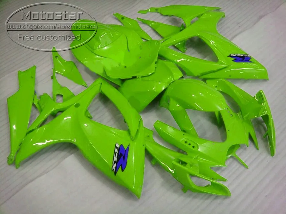 鈴木GSX-R600 / 750 06 06 2006 2006 2006 2006 2006 200すべての緑色のプラスチックモーターブイクセットNS60