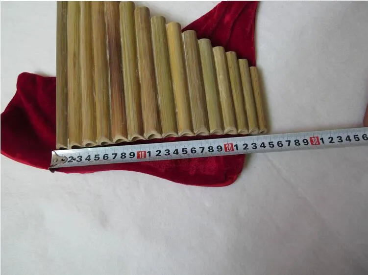 색소 알토 하모니카 Panflute 15 파이프 천연 대나무 바람 악기 Panpipe G 키 Flauta 샤오 수제 팬 플루트 민속 악기