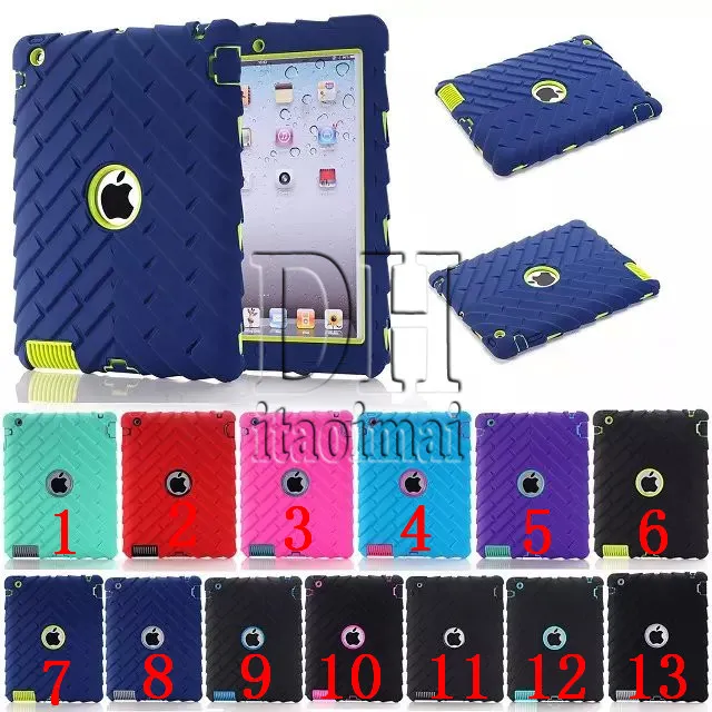 3 In 1 Defender shockproof Robot Case military Extreme Heavy Duty silicon cover for ipad 2 3 4 mini 4 DHL 