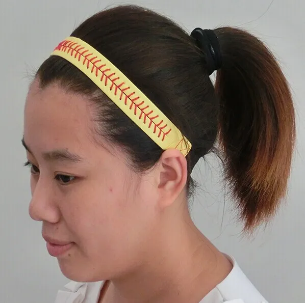 Diadema con costura de softball de 25 piezas + lazo para el pelo con costura de softball de 25 piezas + llavero con costura de softball de 25 piezas + pulsera con costura de softball de 25 piezas