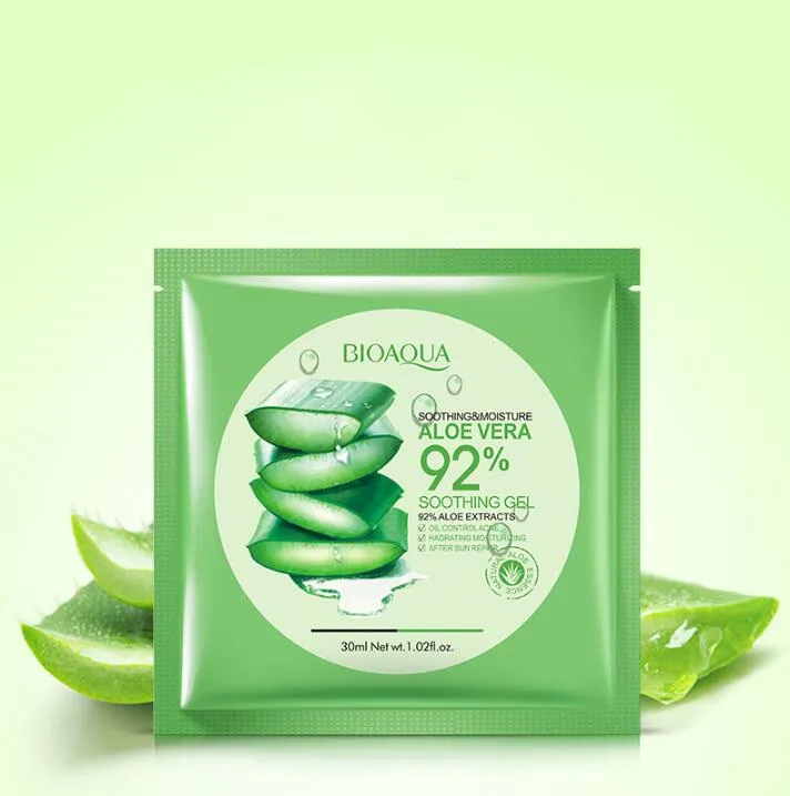 BIOAQUA Doğal Aloe Vera Jel Yüz Maskesi Nemlendirici Yağ Kontrolü Sarılmış Maske Gözenekleri Küçültmek Yüz Maskesi Kozmetik Cilt Bakımı