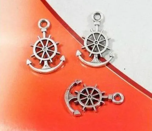 200pcs prata antiga Anchor leme encantos pendente para fazer jóias de 21 * 14 milímetros