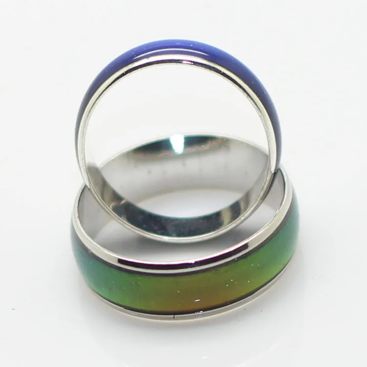 La bague d'humeur de 6 mm de taille mixte change de couleur en fonction de votre température révèle votre émotion intérieure.