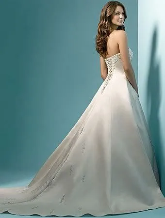 2015 nuovi abiti da sposa perla una linea senza spalline bordare abiti da noiva pavimento-lunghezza giardino abiti da sposa qs42