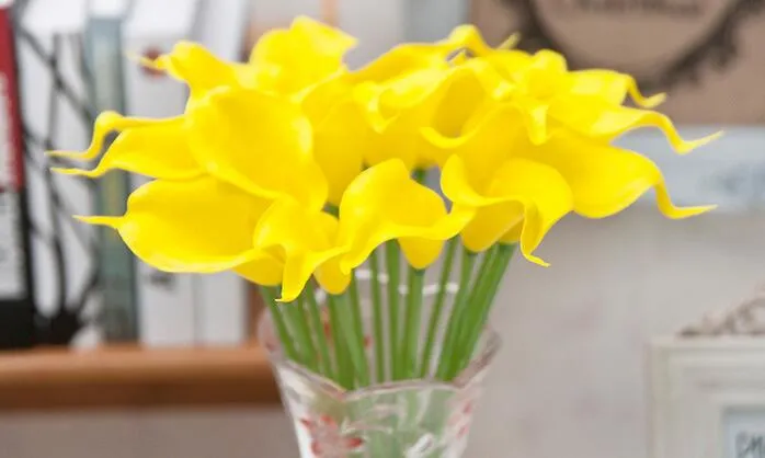 Bouquet de noiva lírio de calla Lâmpadas para o Ramalhete Do Casamento De Noiva látex calla flor para casa e jardim decoração de casamento flores