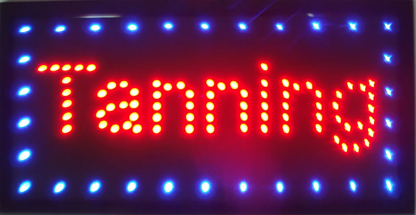 high qualtiy arriving customized led light signs led tanning signs size 48cm25cm semioutdoor free