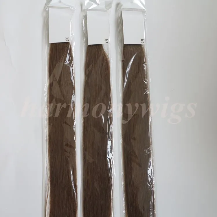 Pre bonded Brazilian I tip Human Hair extensions 50g 50Strands 18 20 22 24inch #6/Medium Brown Indian Hair products