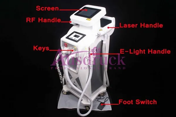 Belastingvrij 3-1 Elight IPL RF + YAG Laser Beauty Machine voor Haarverwijdering Tattoo Huidverjonging Acne Behandeling