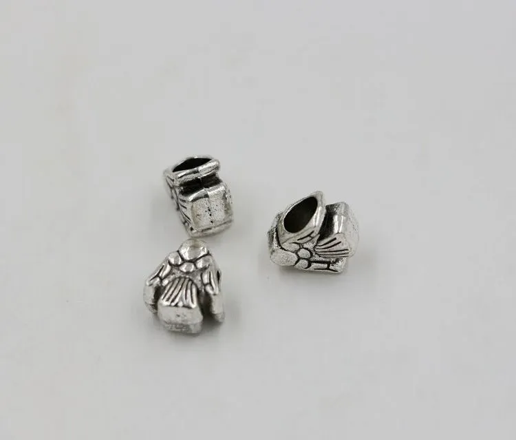 MIC Antique silver Angel Spacers Big Hole Beads for Pandora Charm Bracelets ilia & Biagi Bracelet 11*10mm