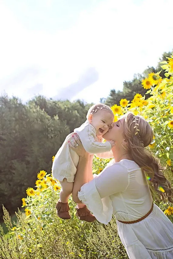 20PC Mommy Me Gold & silver olive leaves Leaf Headband Embossing Hair band Fashion Boho Baby Girl women Head Wrap flower hair garland FD6581