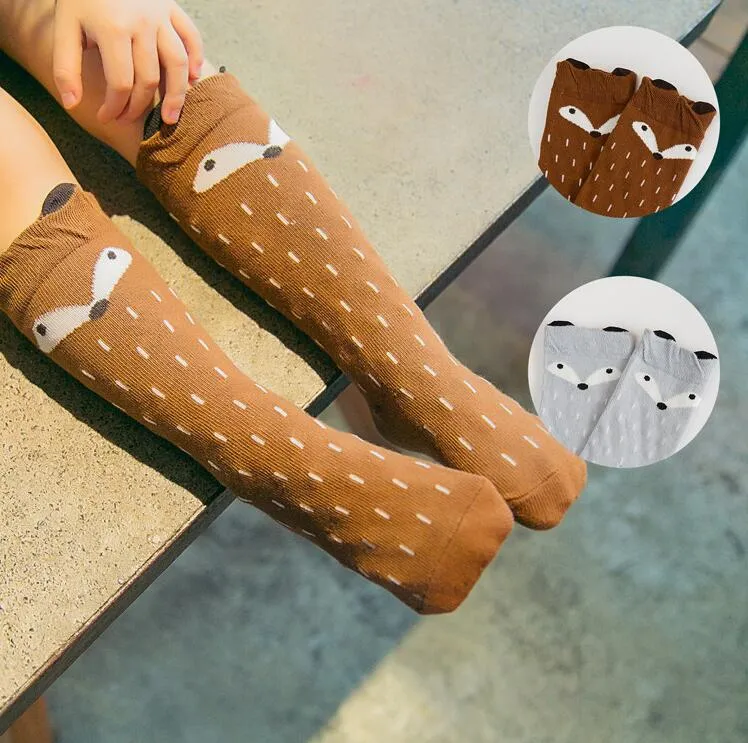 24 stilar unisex tecknad djur ben värmare flickor pojkar knä hög totoro panda räv strumpor barn söt randig knä pad sock 06y7485149