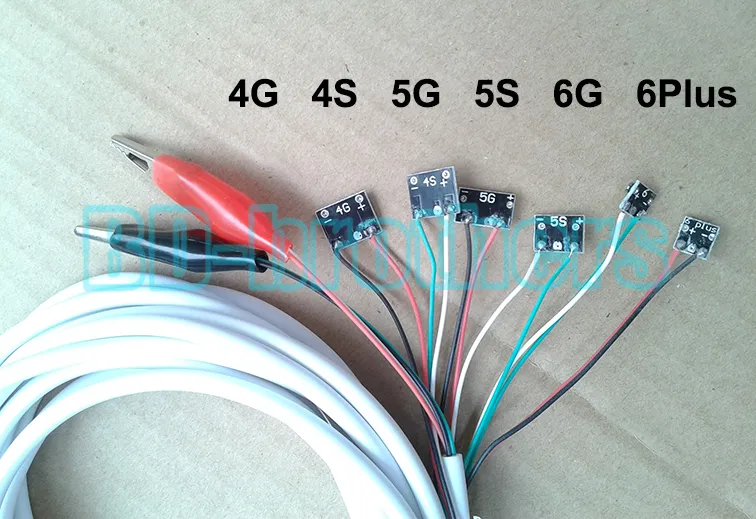 Reparación 6 en 1 Fuente de alimentación CC profesional Raíz del teléfono Flash El sistema Cable de prueba de corriente de 100 cm para 4G 4S 5G 5S 6G 6Plus 100 piezas.