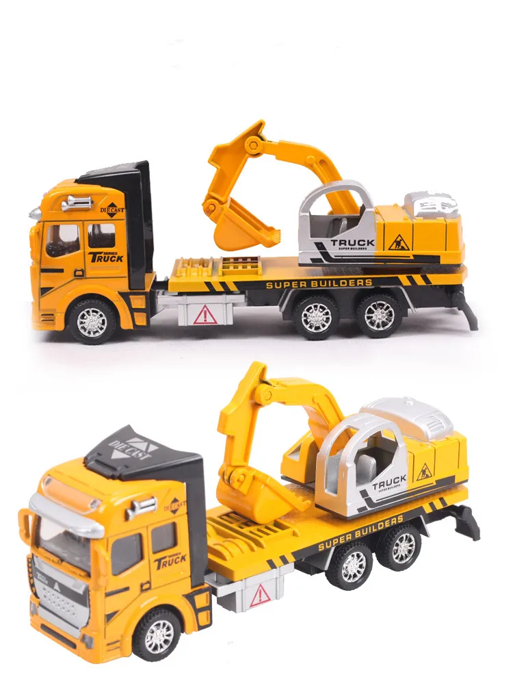 Stor storlek legering lastbil modell leksak, betong tankbil, grävmaskin modell, 3 typer av lastbil, precision super simulering fordon modell för gåva