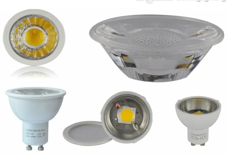 GU10 6W COB LED Reflektory Ściemniane AC110-240V Plastikowe aluminiowe dom światła punktowe zimna / ciepła biała lampa Darmowa Wysyłka 50 sztuk / partia LVD UL VDE