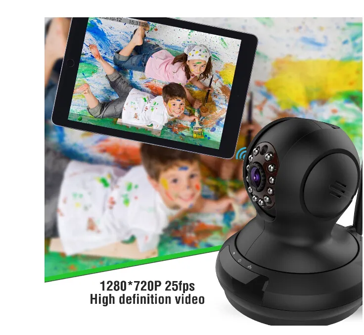FI-368 HD 720P Caméra de sécurité IP WiFi/réseau rotative sans fil/filaire bidirectionnelle Audio Cloud, Plug/Play, panoramique/inclinaison, vidéo de surveillance à distance