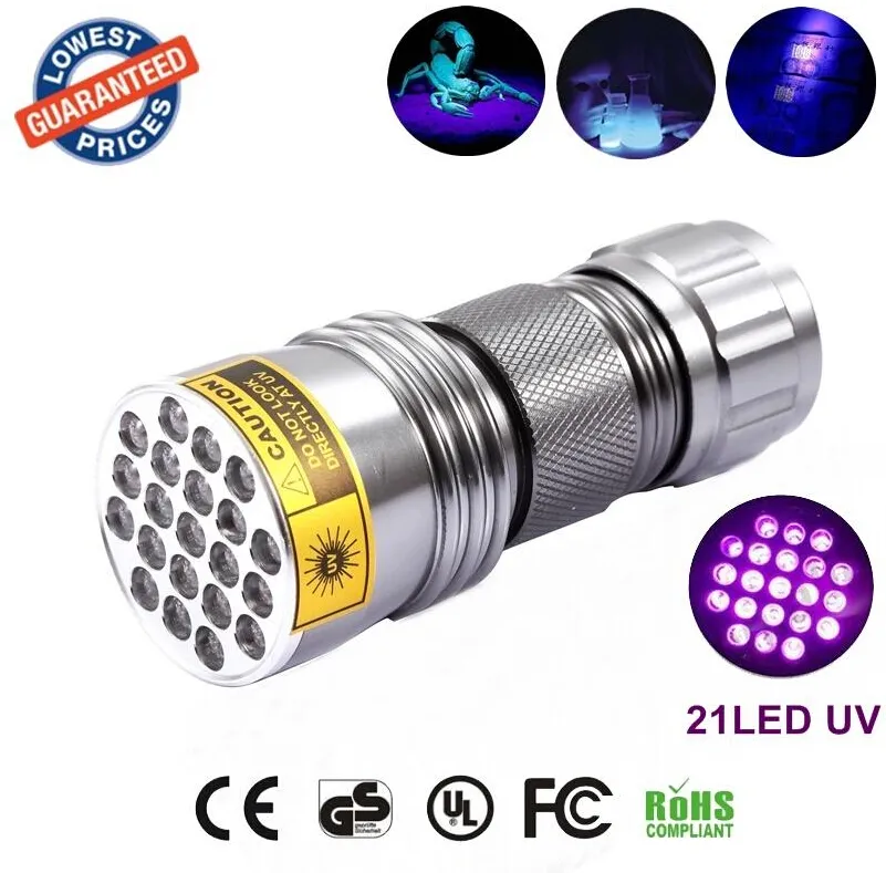 new UV Ultra Violet 21 LED懐中電灯ミニブラックライトアルミニウムトーチライトランプ6398175