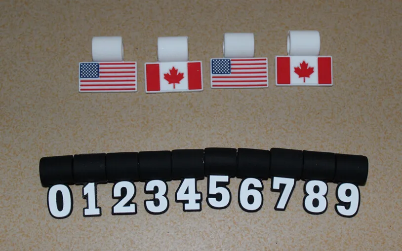 new silicone number pendant US flag pendant silicone digital Number Pendant 0-9 for baseball softball necklace