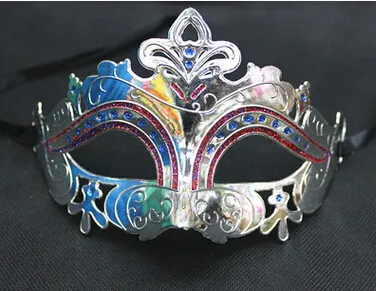 Mens Woman Mask Halloween Masquerade Masks Mardi Gras Venetian Dance Party Face gold shining plated Mask 6 colors