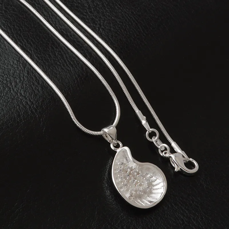 Kostenloser Versand Mode hohe Qualität 925 Silber Schneeflocke Halskette Diamantschmuck 925 Silber Halskette Valentinstag Urlaub Geschenke heiß 1638