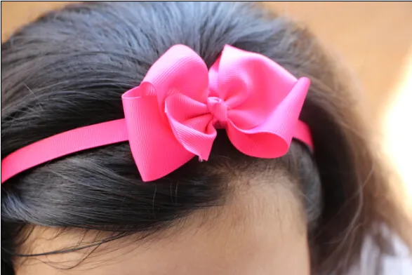 Fashion Teged Plastic Hoofdband met Boutique Haar Boog Hoofddeksels Kinderen Haaraccessoires / 