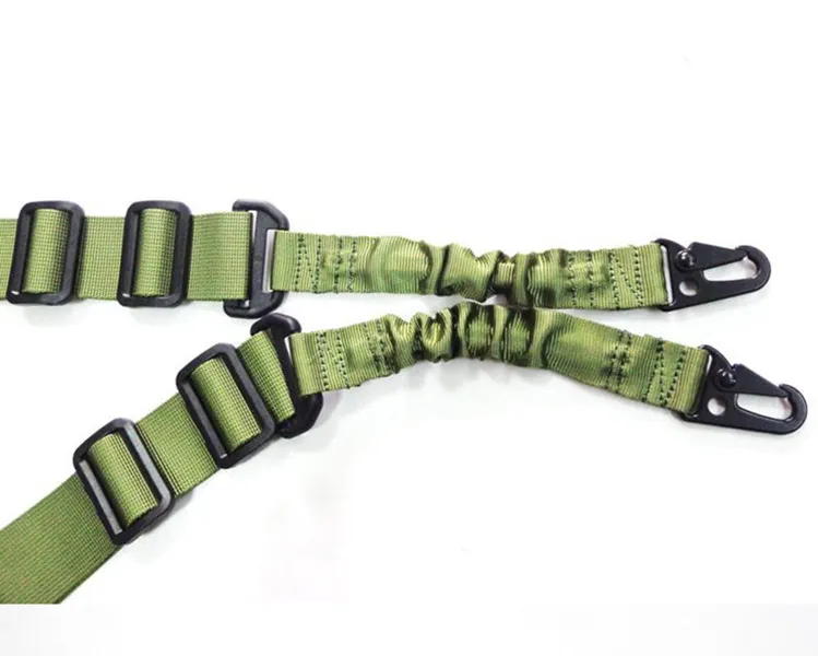 Tactical 2 Zwei-Punkt-Gewehrgurt Verstellbarer Bungee Tactical Airsoft Gun Strap System Paintball Gun Sling für Airsoft Jagd