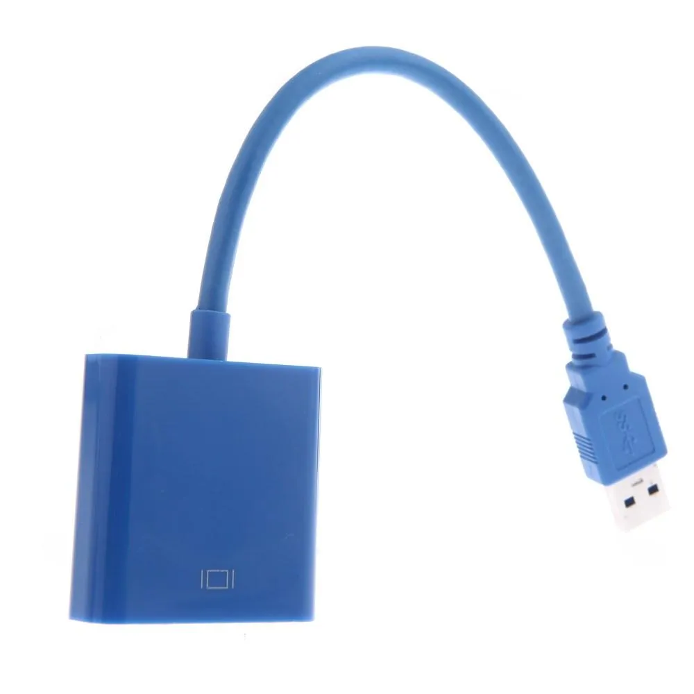 USB 3.0 ~ VGA 멀티 디스플레이 어댑터 변환기 외부 비디오 그래픽 카드 무료 DHL 배송