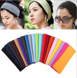 20 * 5cm Candy Color Vogue Women Yoga Sport Fascia per capelli Fascia per capelli elastica Fascia per accessori per yoga per lo sport