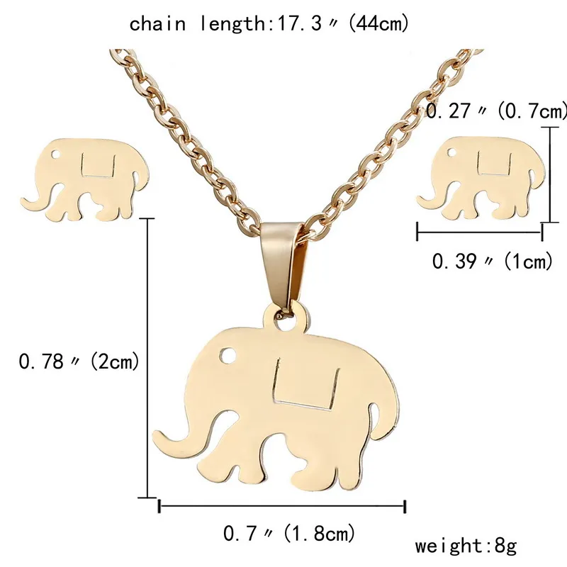 16 Styl 316L Zestawy biżuterii ze stali nierdzewnej Korona Czaszka Motyl Elephant Serce Naszyjnik Kolczyk Zestaw Dla Kobiet Moda Biżuteria