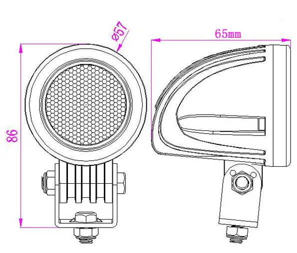 무료 배송 2 인치 12V / 24V 800LM 10W 방수 LED 작업 조명 운전 안개 램프 자동차 / 오토바이 / 보트