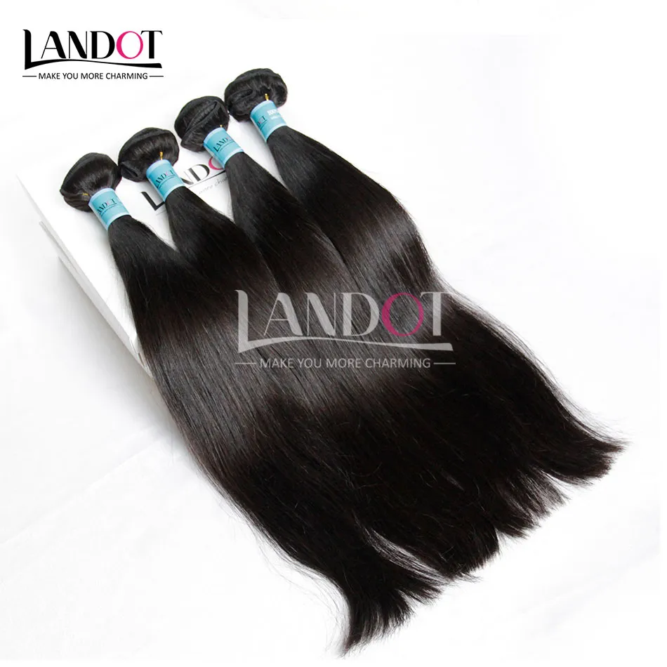 lote 8-30inch cabelo virgem indiano grau em linha reta 7A não processado indiano remy cabelo humano tecer pacotes de cor natural extensões de cor dupla trama