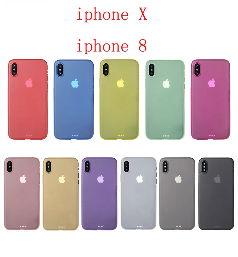 Estuches para iPhone X 8 8plus color sólido Cubierta de la celda Proteger la carcasa