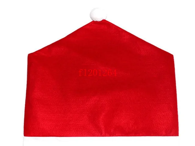 30 pz / lotto DHL Fedex Babbo Natale Red Hat Sedia Cover posteriore casa Tavolo da pranzo di Natale Decorazioni feste Natale