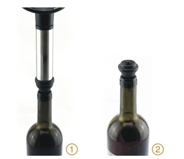 와인 진공 마개 진공 펌프 봉인 보호기 실리콘 병 마개 코르크 스테인레스 스틸 바 도구 액세서리 선물 세트