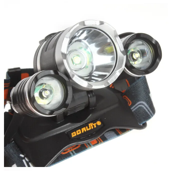 2016 Hurtownie 5000LM CREE XML T6 + 2R5 LED Reflektor Headlamp Head Light Light Light Light 18650 Latch Camping Fishing Akumulator Latarnia