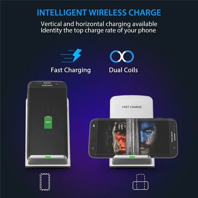 For iPhone X Qi Wireless Charger Pad Wireless Charging Cord For Samsung Note 8 iPhone 8 Plus Galaxy Note 5 with USB Cable in Retail Box