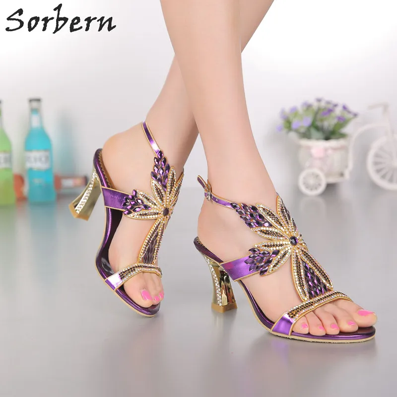 Sorbern Wedding Shoes Sexy Crystal Bridal Sandals Ladies Party