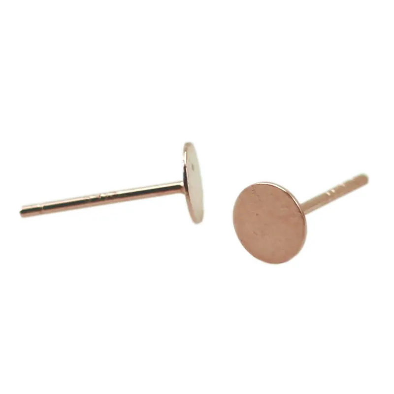 925 Sterling Silver Earring Studs With 5mm Round Flat Pad Legs